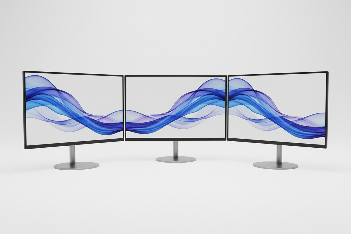 Three monitors