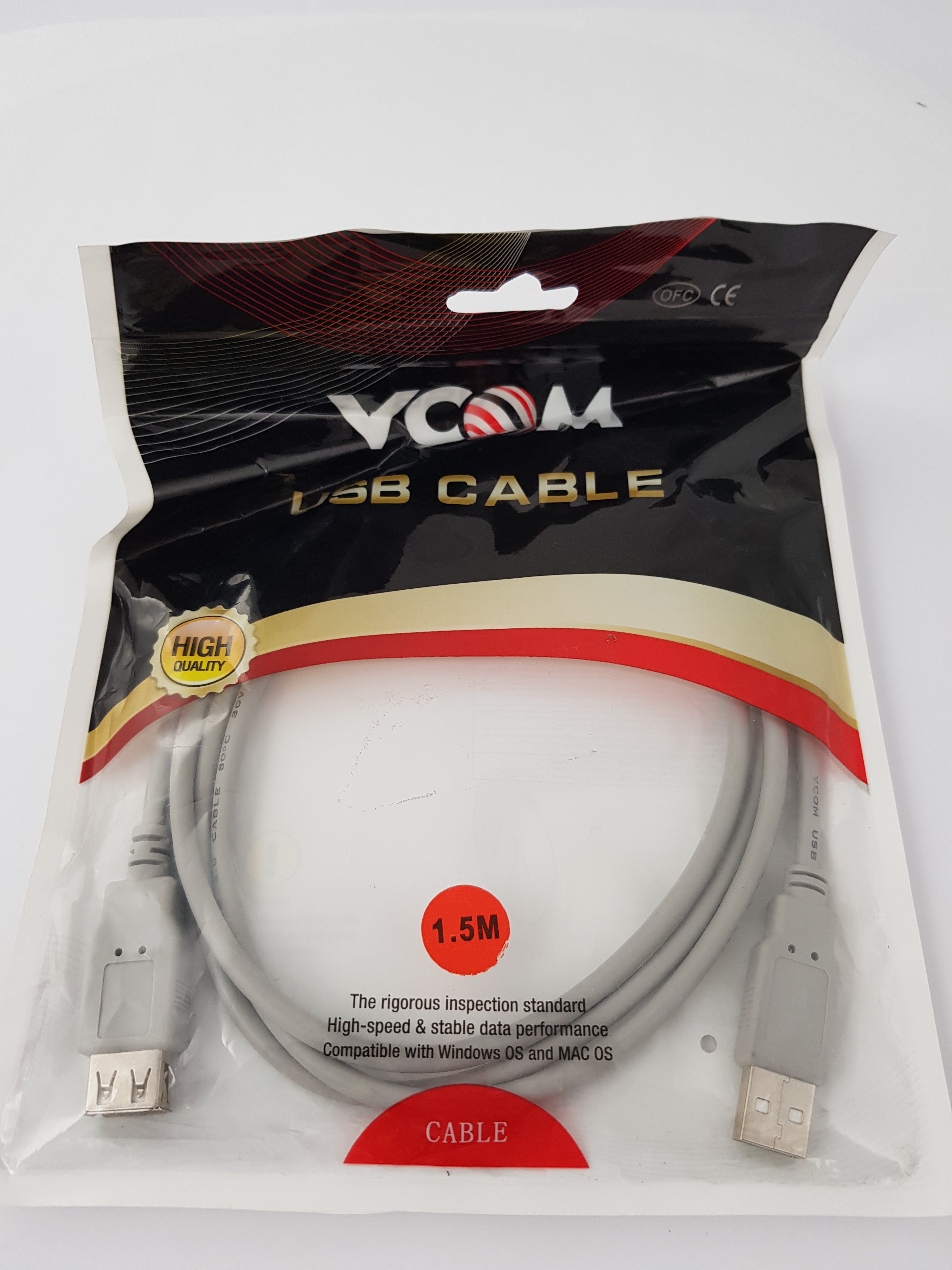 VCom Кабел USB 2.0 AM / AF - CU202-1.5m