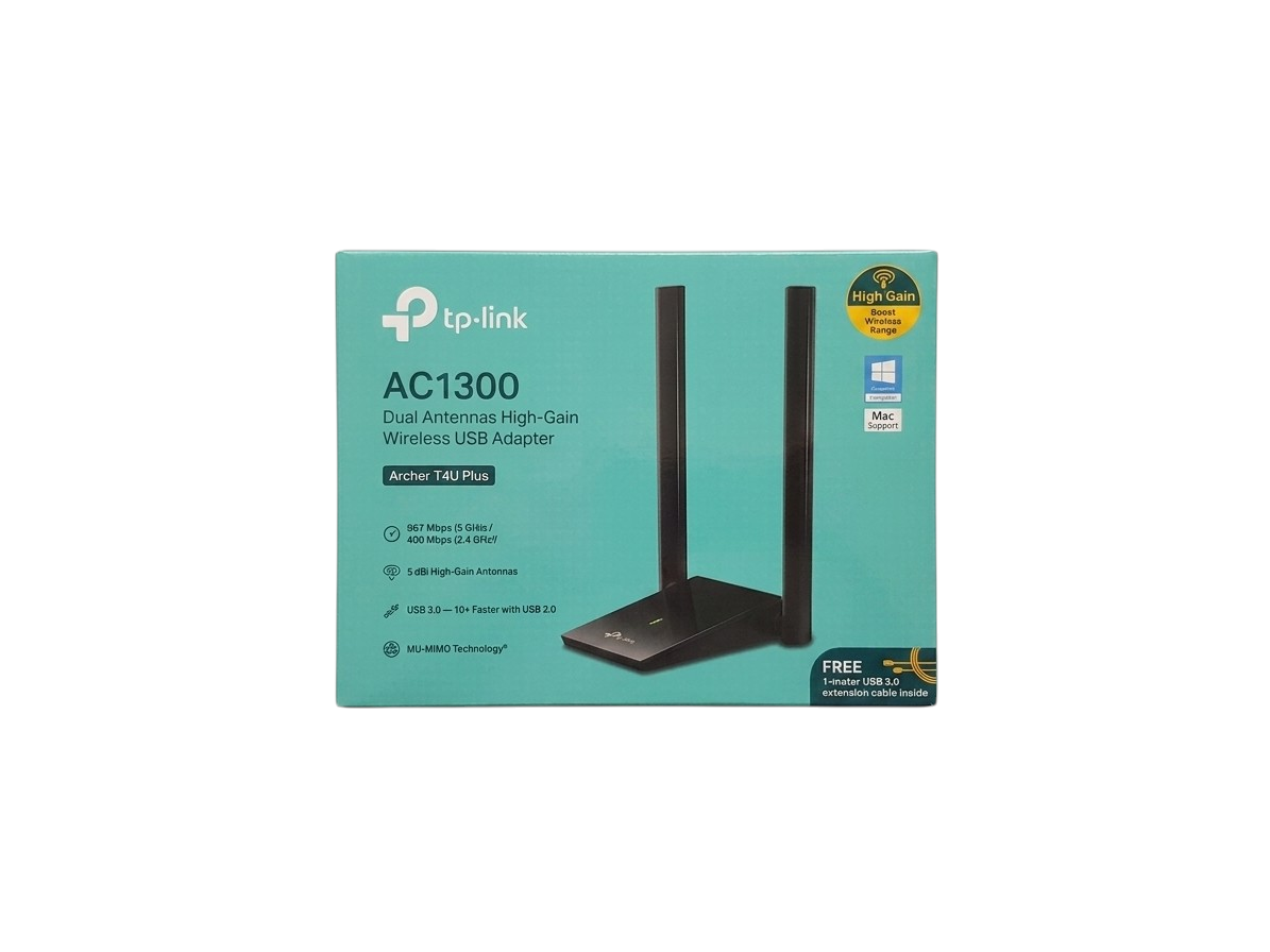 TP-Link AC1300 Dual Antennas High-Gain Wireless USB Adapter (Archer T4U Plus)
