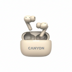 Безжични слушалки Canyon OnGo 10 ANC TWS-10, Bluetooth, с микрофон и шумопотискане, бежови
