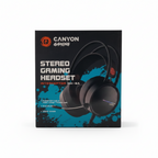Геймърски слушалки с микрофон Canyon Interceptor GH-8A CND-SGHS8A, 2 x 3.5 мм жак и USB, черни/оранжеви