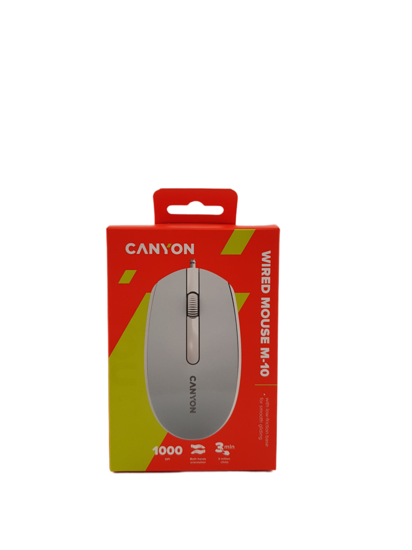 Мишка Canyon M-10 (CNE-CMS10DG), оптична (1000dpi), USB, сива