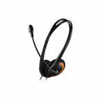 Жични слушалки с микрофон Canyon HS-01 CNS-CHS01BO, 2 x 3.5 мм жак, черни/оранжеви