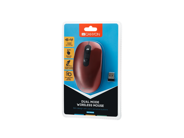 Canyon CNS-CMSW09R Wireless/BT Red USB