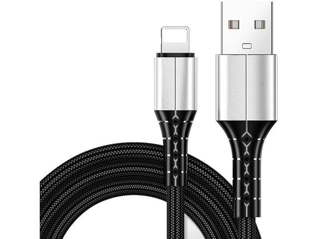 Кабел VCom CU287L, от USB A(м) към Lightning(M), 1m, черен