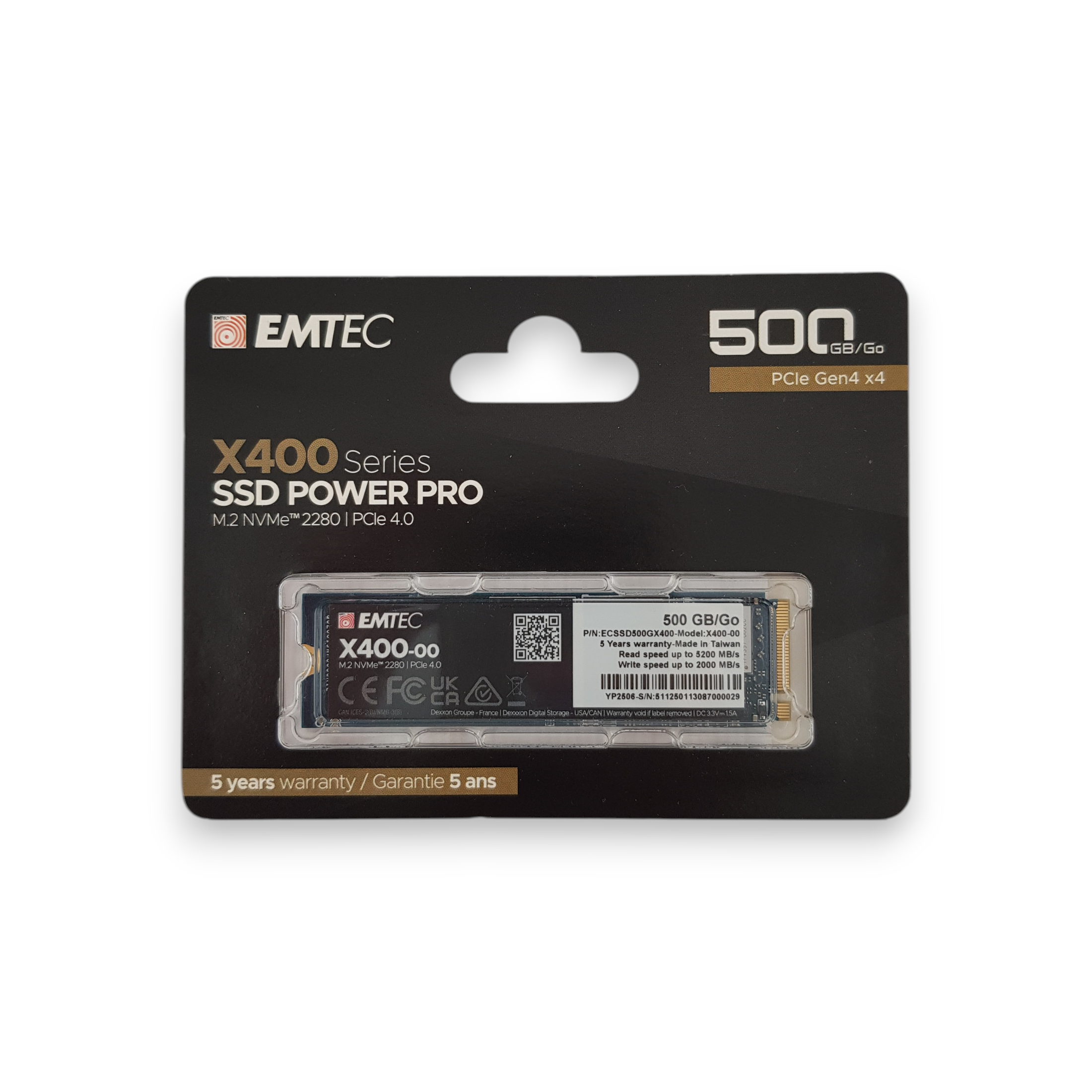 EMTEC X400 POWER PRO 500GB NVMe SSD PCIe 4.0 x4 M.2 2280