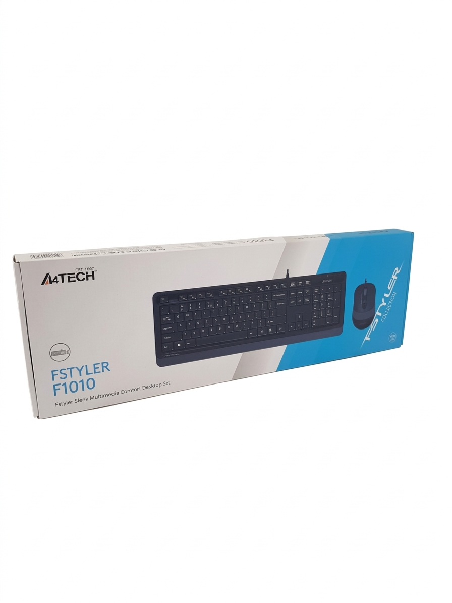 Комплект клавиатура и мишка A4tech - F1010 Fstyler, черен/сив