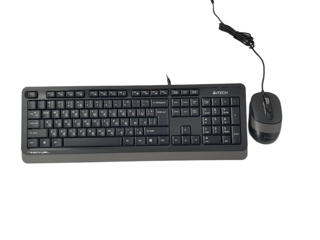 Комплект клавиатура и мишка A4tech - F1010 Fstyler, черен/сив