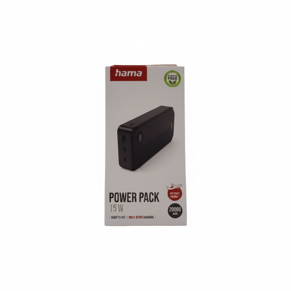 Външна батерия HAMA 20000 mAh, 3 изхода: 2 x USB-C, 1 x USB-A, черна