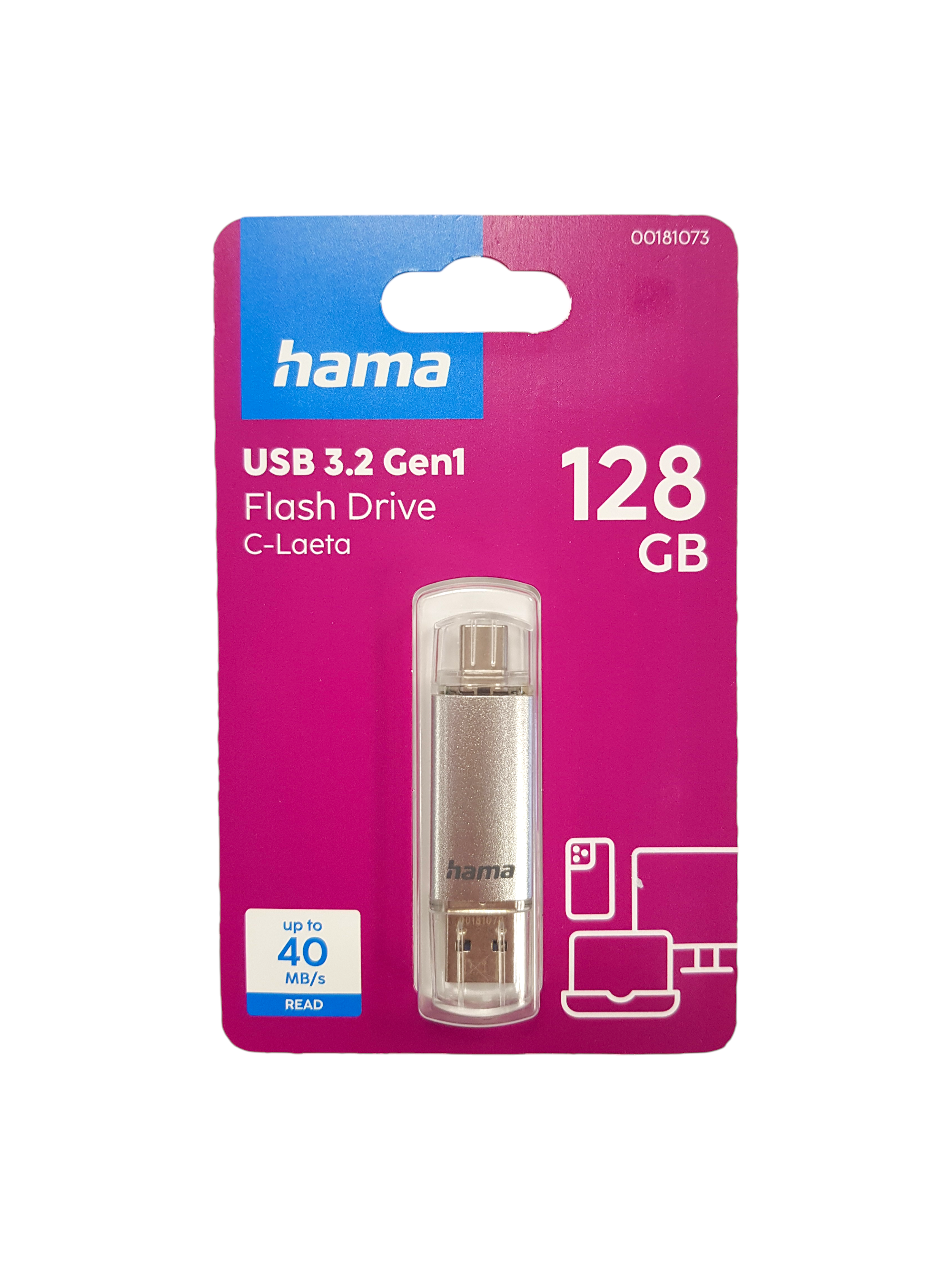 HAMA C-Laeta Тип USB-C 128 GB USB 3.2 (продуктов код: HAMA-181073)