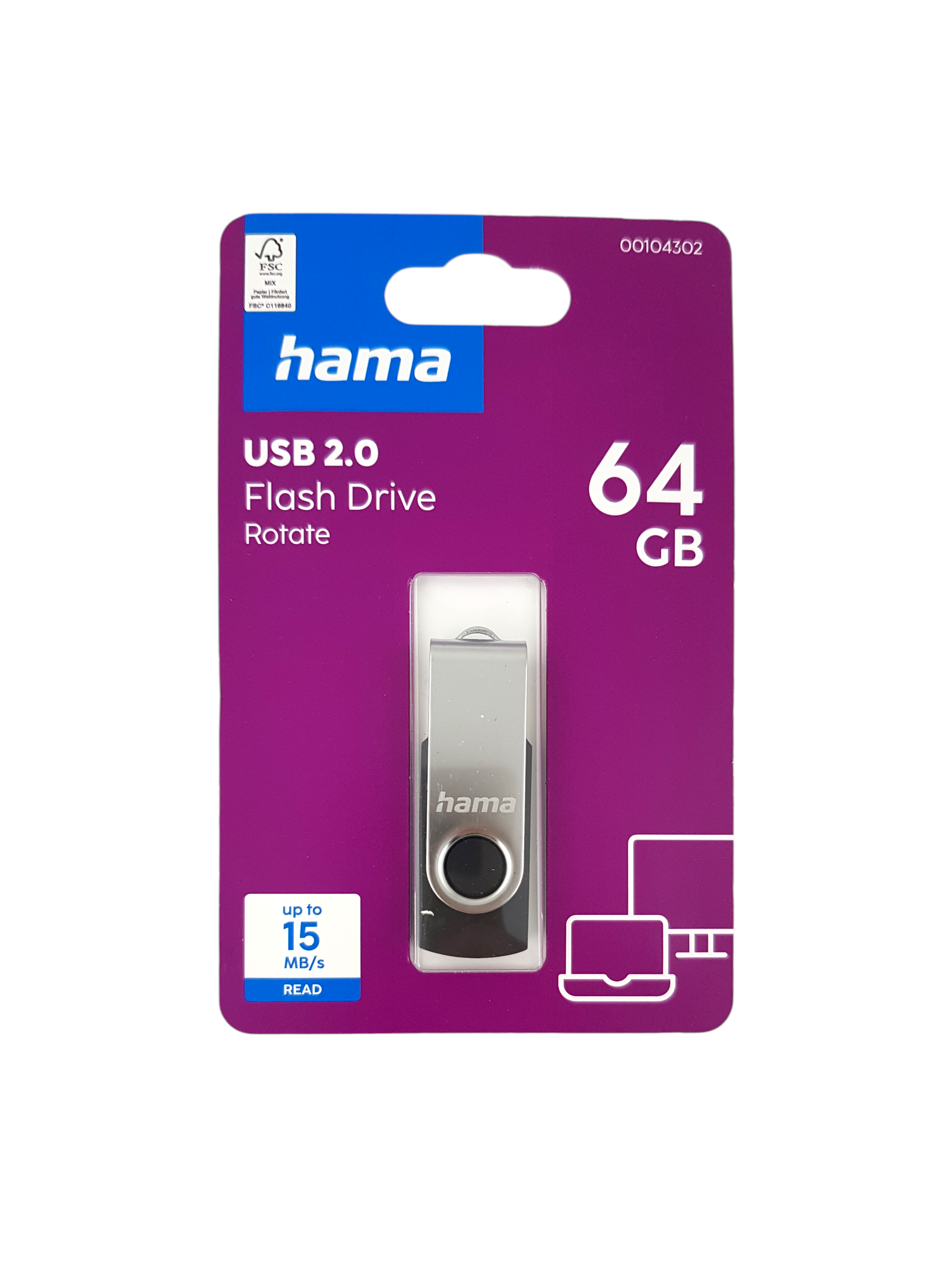 HAMA Rotate, 64GB, USB 2.0