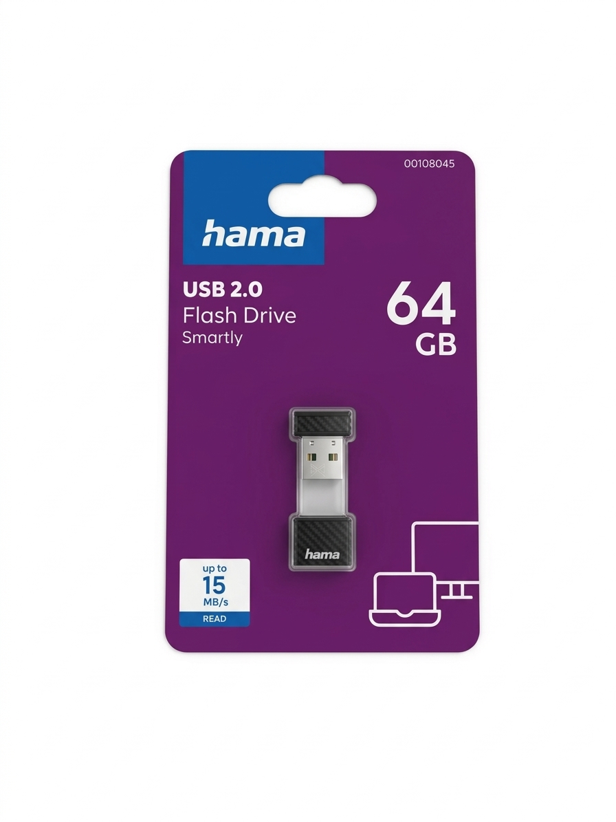 USB памет HAMA Smartly, 64GB, USB 2.0