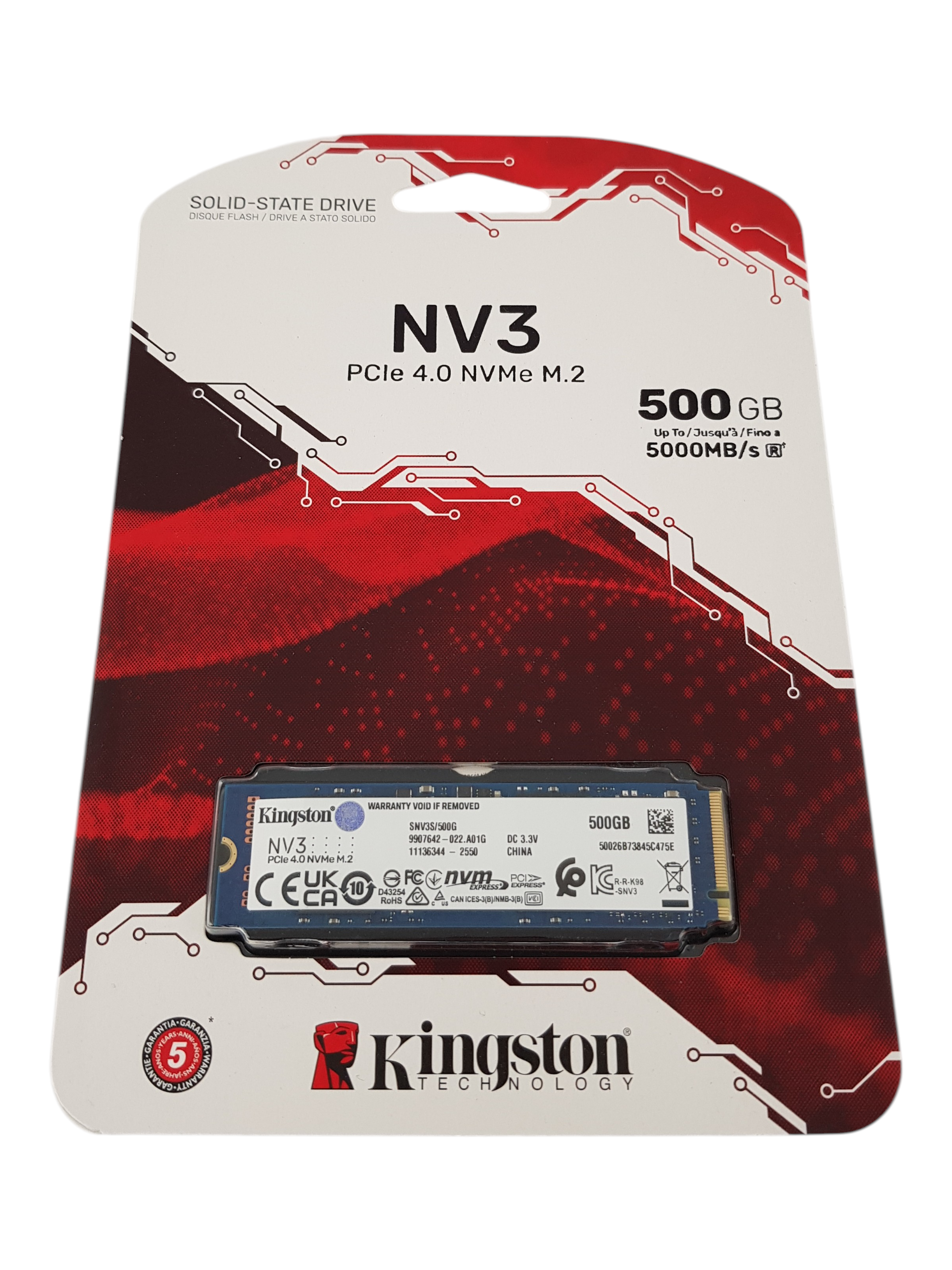 Kingston NV3 500GB NVMe PCIe 4.0 SSD