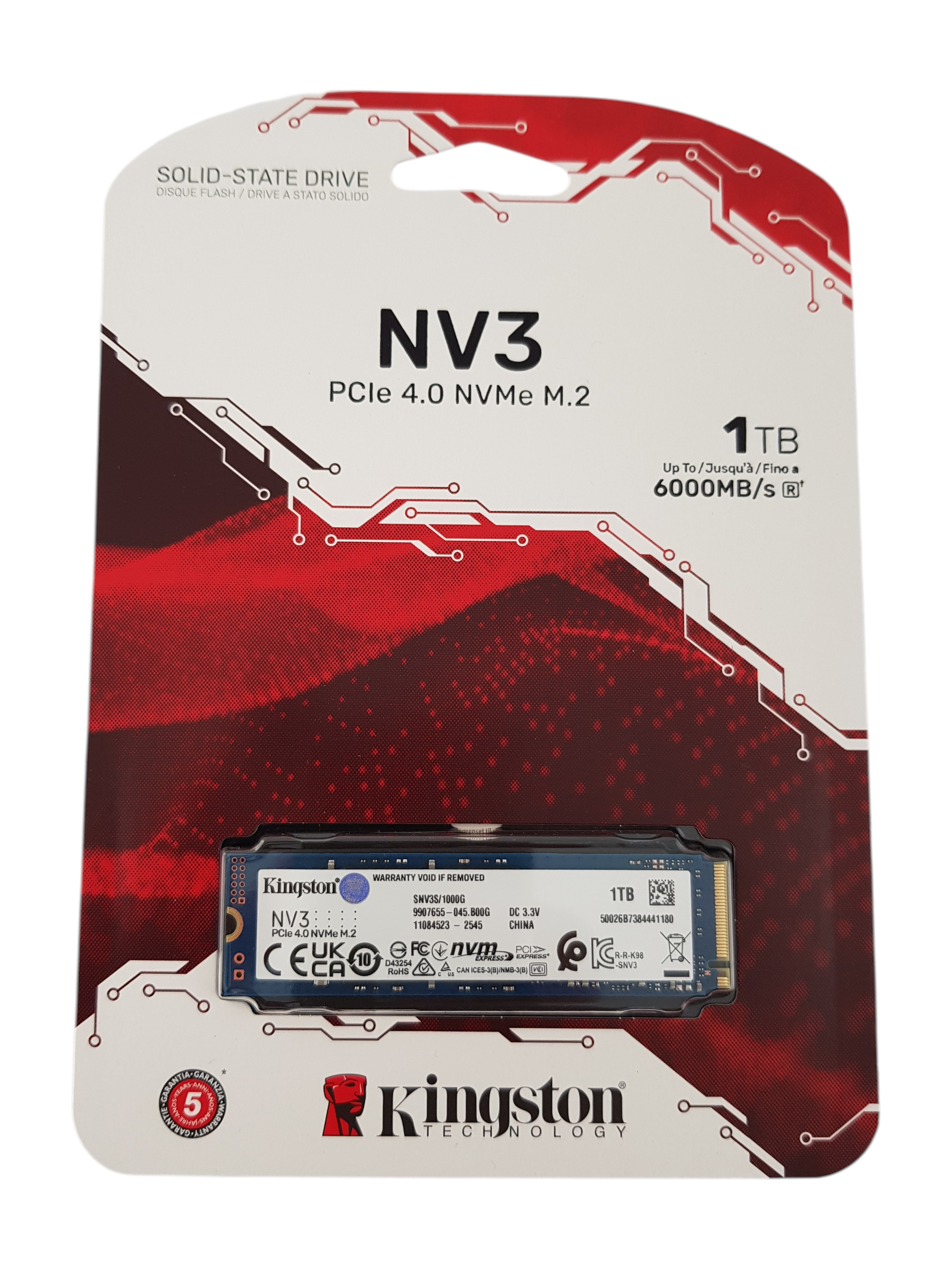 Kingston NV3 PCIe 4.0 NVMe M.2 SSD – 1TB