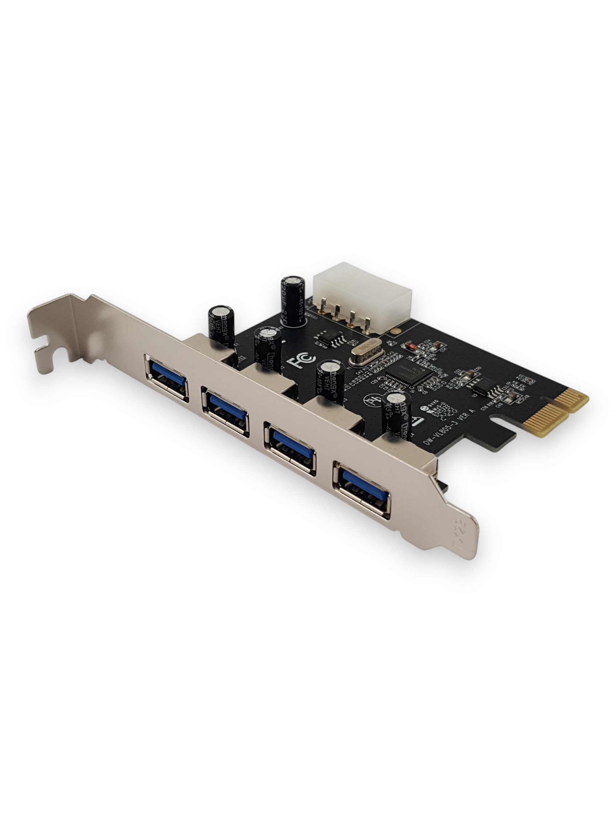 Контролер Makki MAKKI-PCIE-4XUSB30-V1, от PCI-E x1 към 4x USB A 3.3(ж)