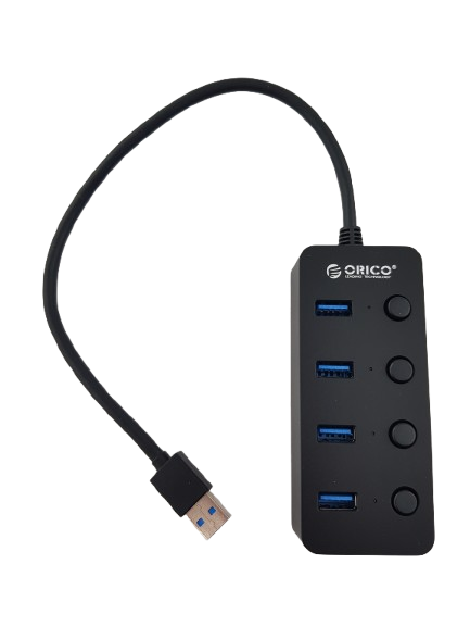 USB Хъб Orico PW4U-U3-015-BK (4-портов USB 3.0 хъб)
