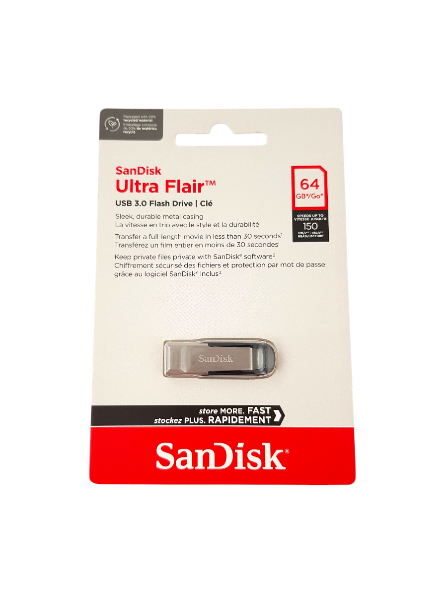 SanDisk Ultra Flair™ USB 3.0 Flash Drive – 64GB