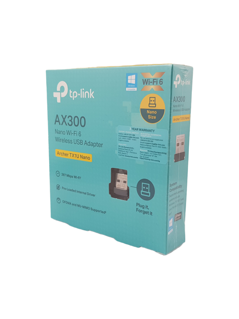 TP-Link AX300 Nano Wi-Fi 6 Wireless USB Adapter (Archer TX1U Nano)