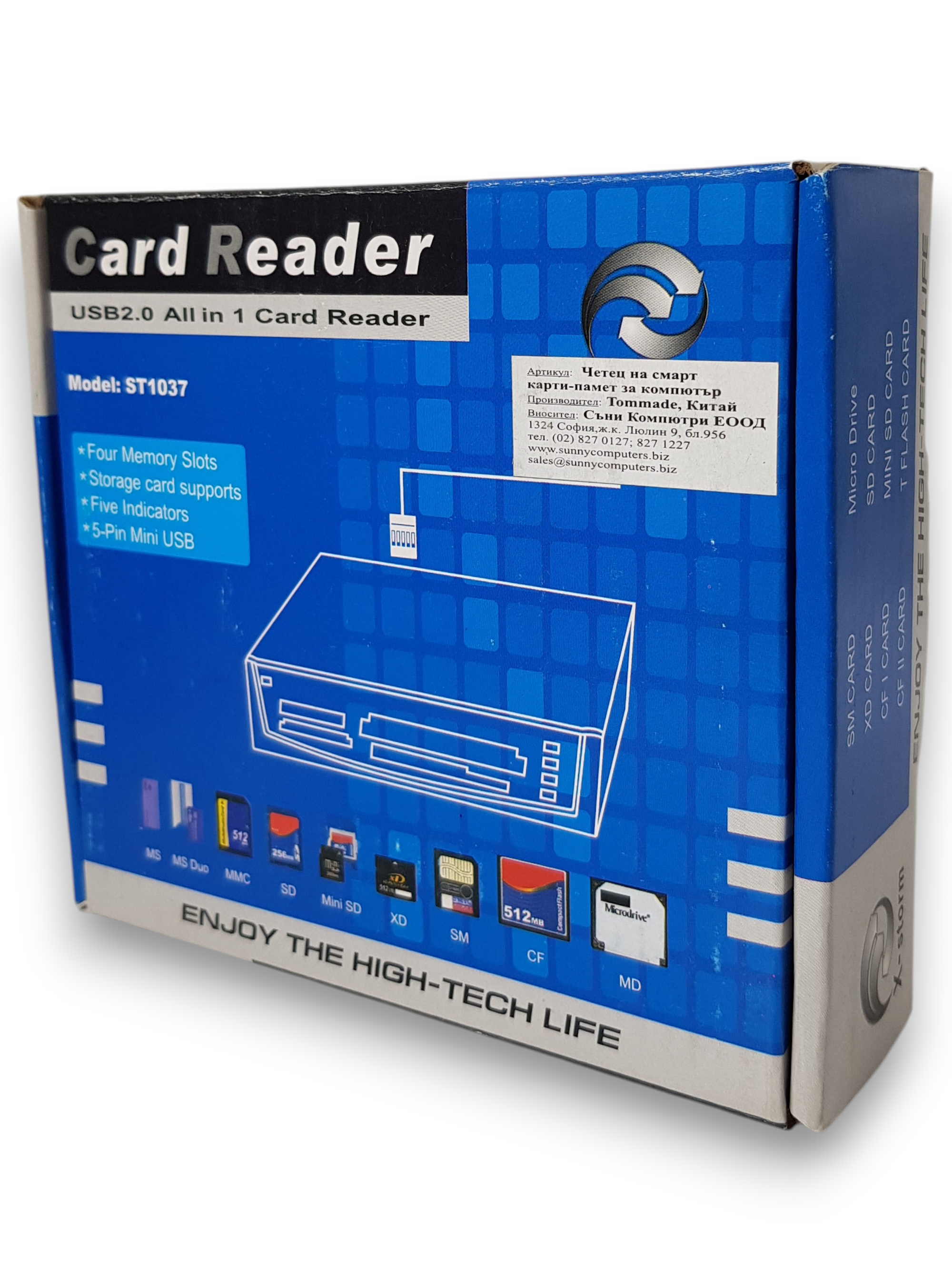 Универсален четец на карти Tommade ST1037 (USB 2.0 All-in-1)