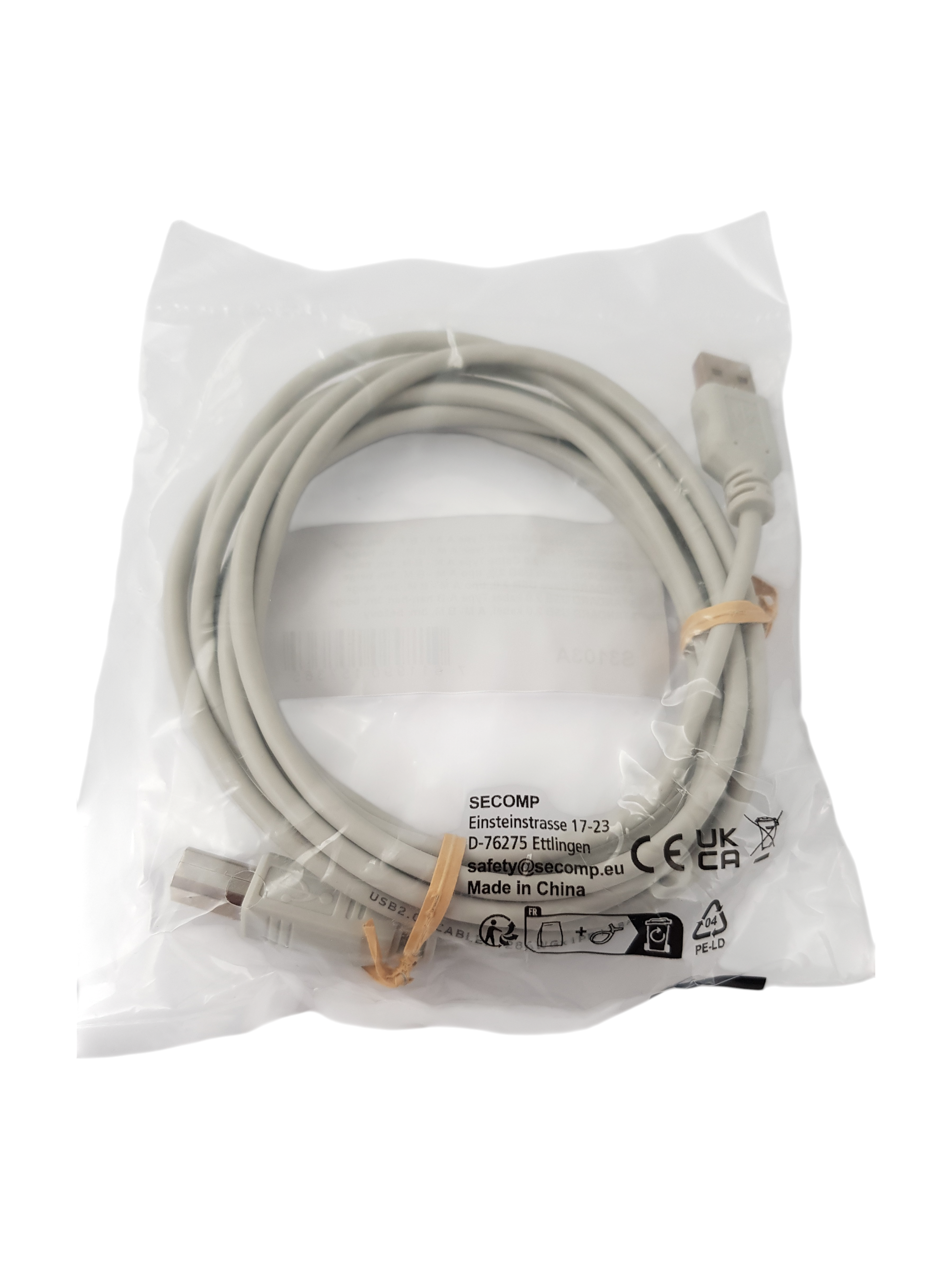 SECOMP, USB 2.0 Cable A to B (AM/BM), 3.0 m – beige (S3103R)