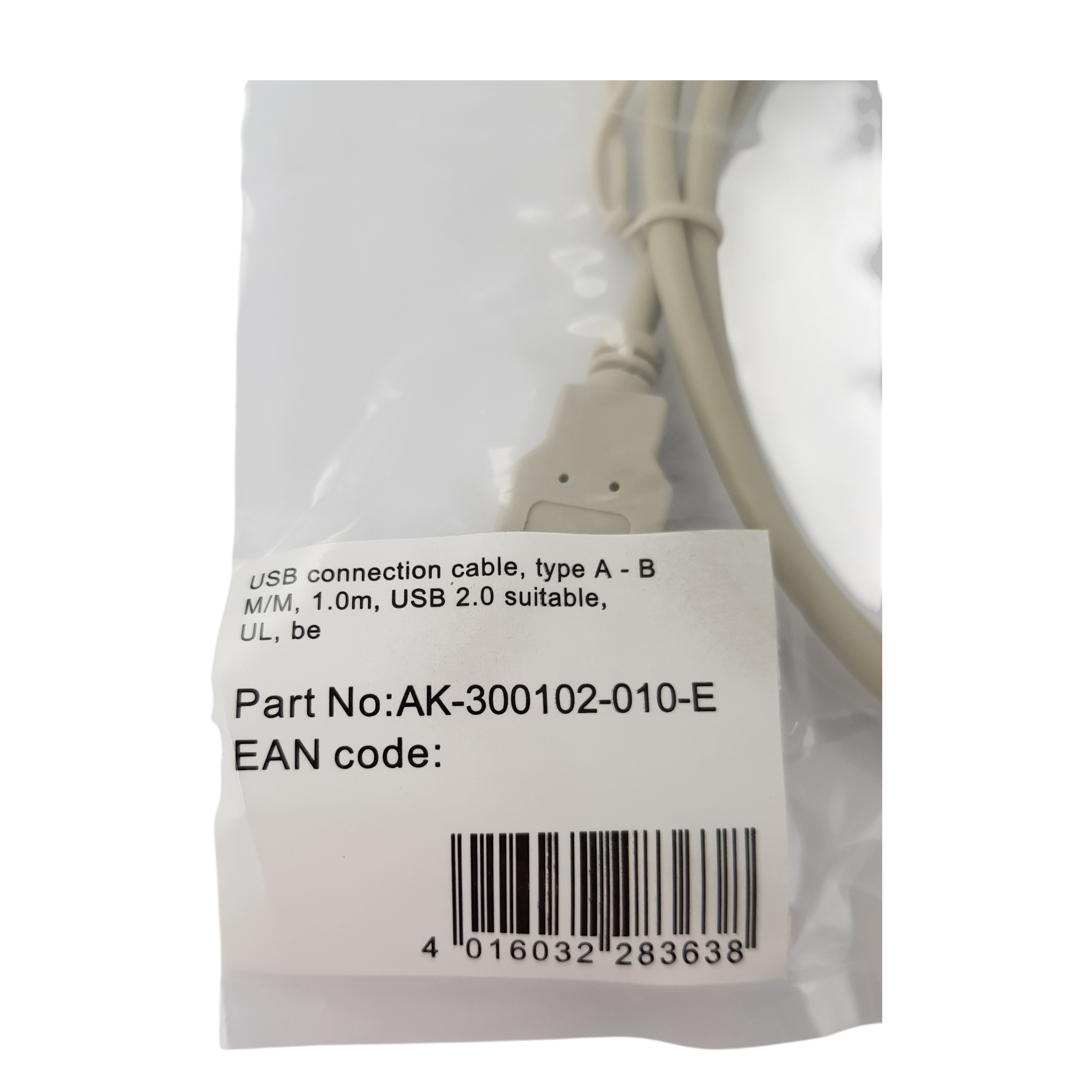 Assmann AK-300102-010-S, USB A(m) to USB B(m), 1m, beige (Number: AK-300-102-010-S)