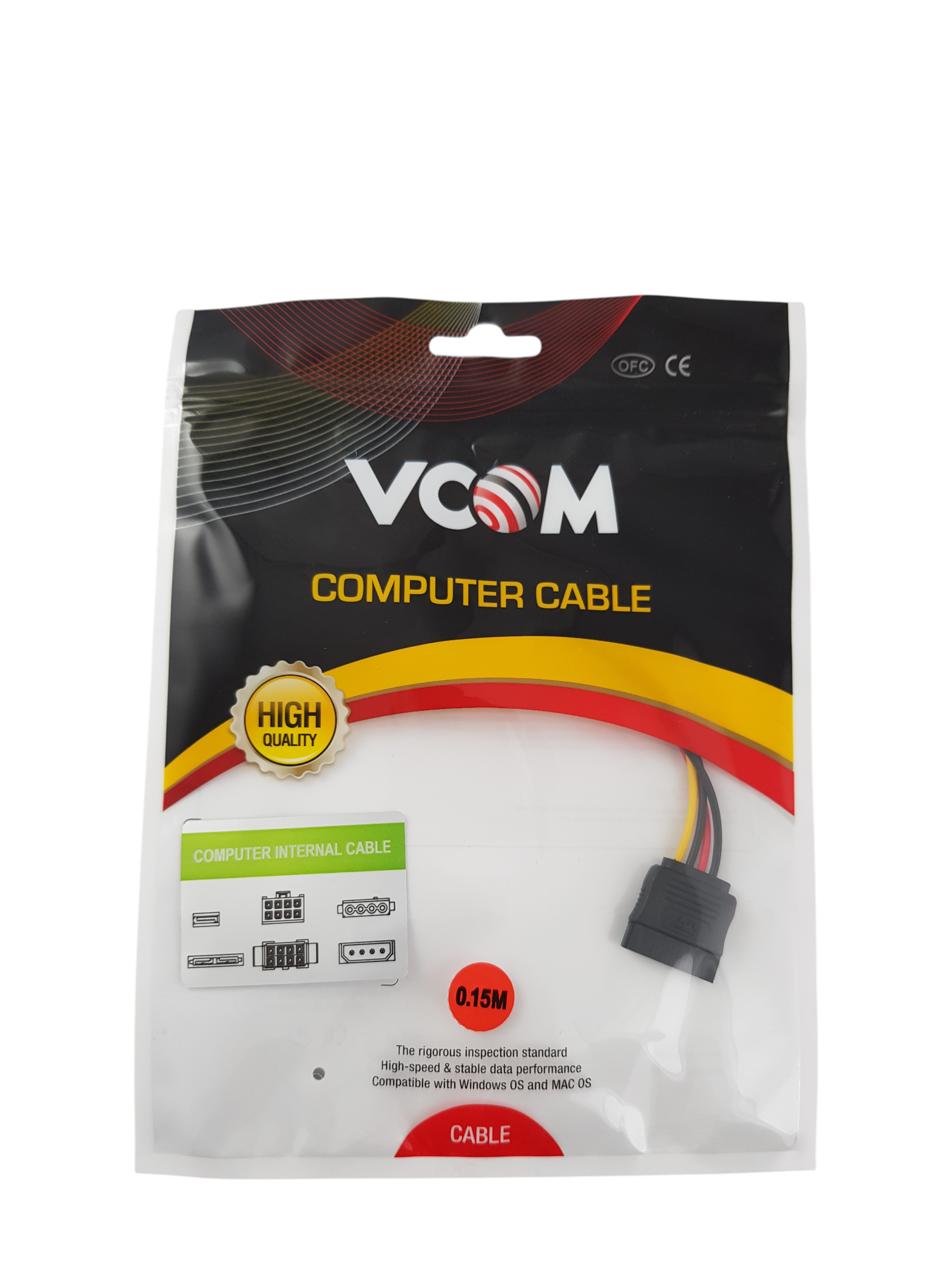 VCOM SATA захранващ кабел 0.15m (SATA Power) – CE351-0.15