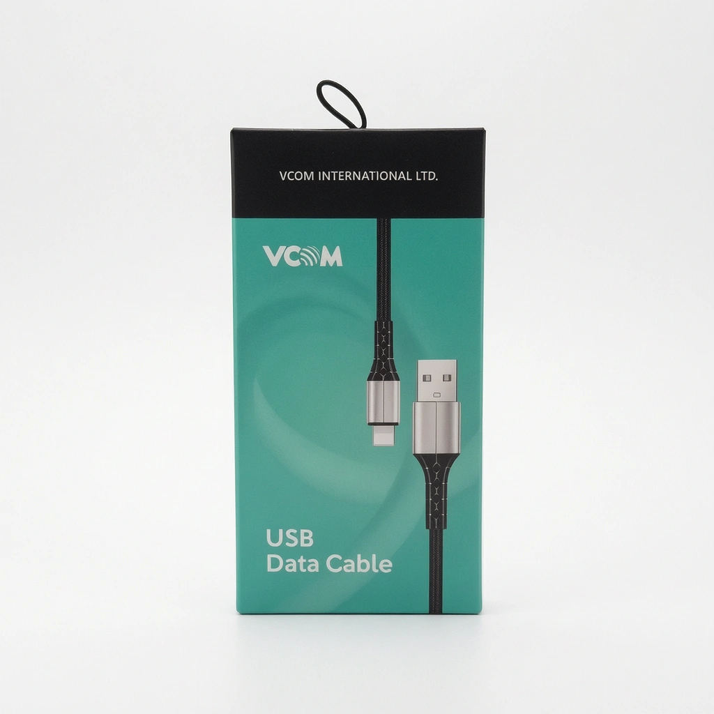 Кабел VCom CU287L, от USB A(м) към Lightning(M), 1m, черен