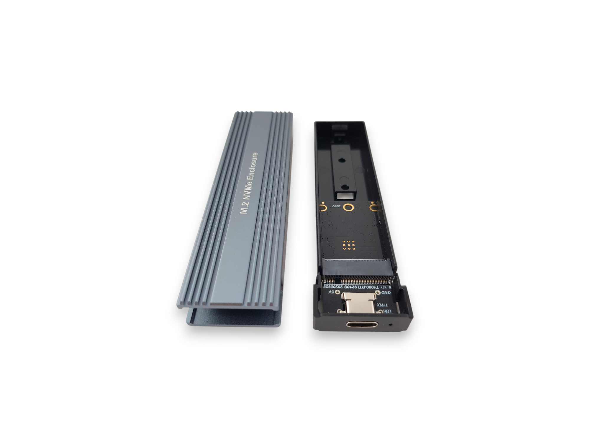 Кутия VCom CU850N, за M.2 SSD, външна, USB Type-C, сива