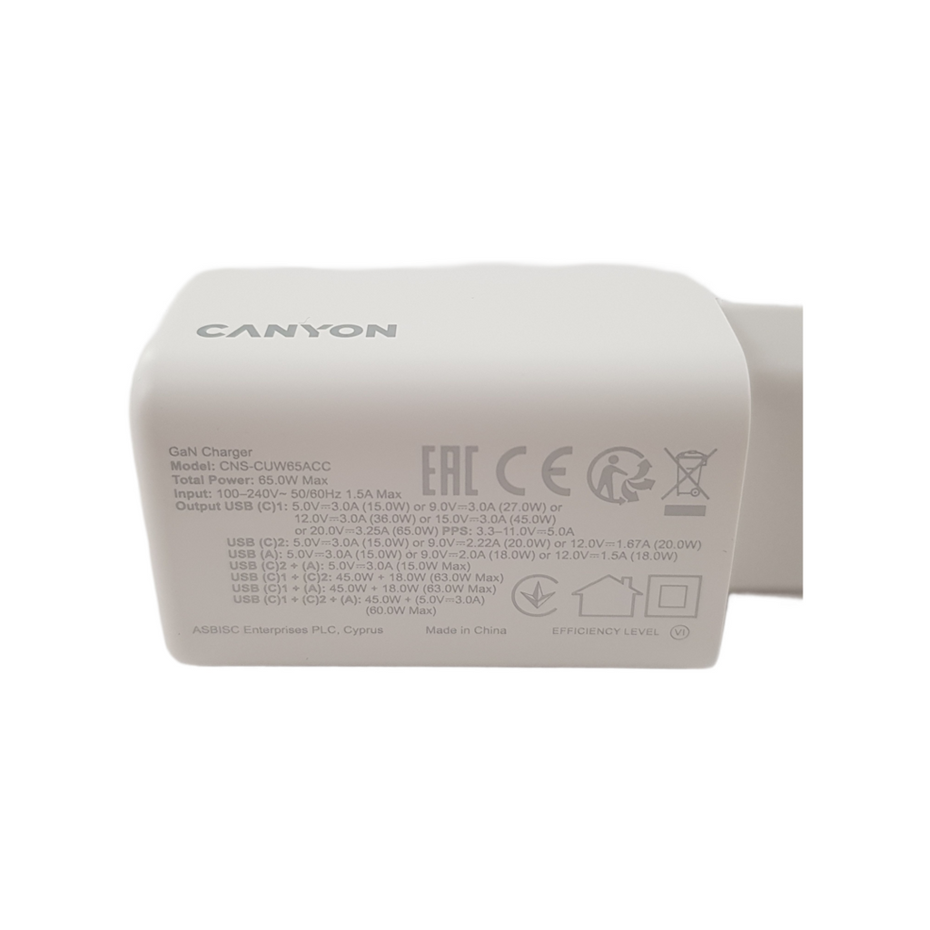 Canyon Wall Charger ONCHARGE 65CU (65W GaN)