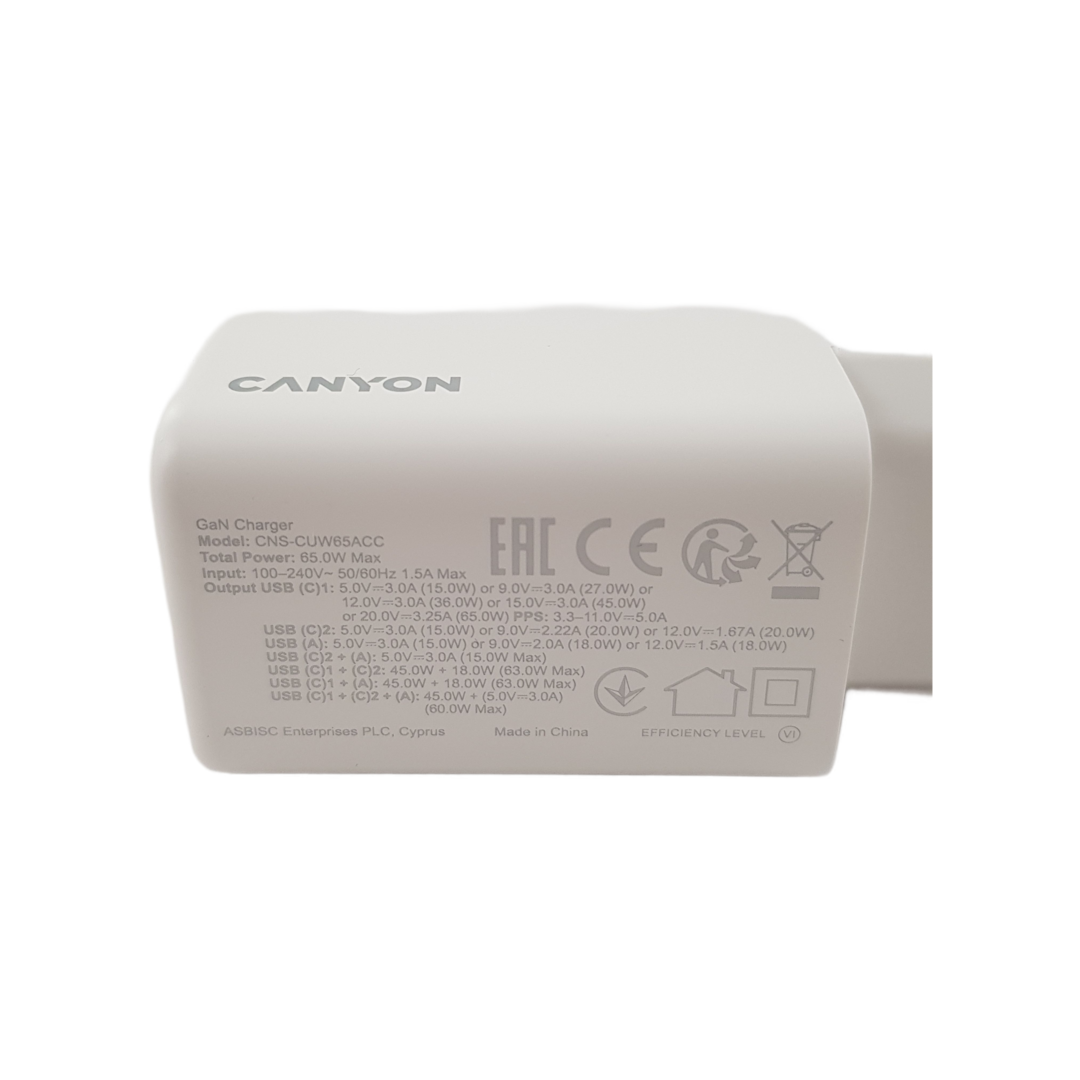 Canyon Wall Charger ONCHARGE 65CU (65W GaN)