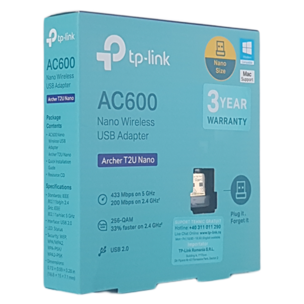 TP-Link AC600 Nano Wireless USB Adapter (Archer T2U Nano)